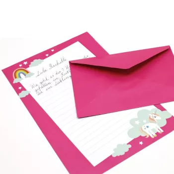 Artoz Papier 334001-03 levélpapír borítékkal, Unicorn rózsaszín (kb. DIN A5), 80 g/m², 1 csomag