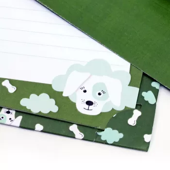 Artoz Papier levélpapír borítékkal kutyamotívum olívzöld kb. DIN A5 80 g/m² 1 csomag