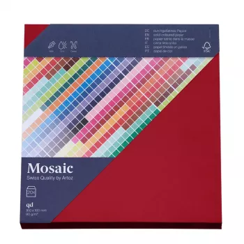 Artoz Papier Mosaic négyzetes boríték bordó nedves ragasztású 20 db (9445420-487)