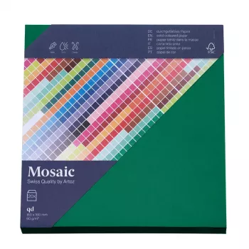 Artoz Papier Mosaic négyzetes boríték fenyőzöld gumizott ablak nélkül 20 db (9445420-348)