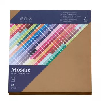 Artoz Papier Mosaic négyzetes boríték, natúr, gumizott, 20 csomag (155 x 155 mm)