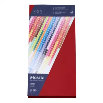 Artoz Papier Mosaic boríték DIN hosszú ablak nélkül piros 20 csomag