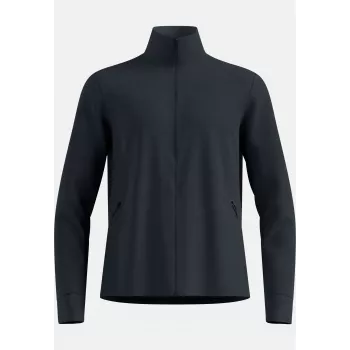 Odlo Grid Fleece Mid Layer Full Zip Jacket - Black Melange, L méret
