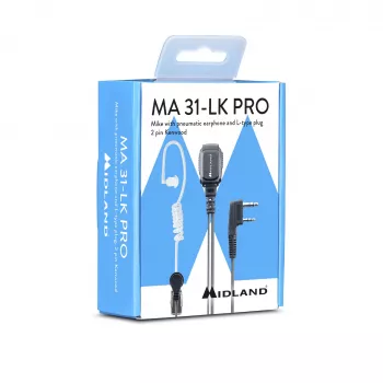 Midland MA 31LK Pro vezetékes headset akusztikus csővel - fekete/átlátszó