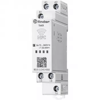 Finder 80.01.0.240.N000 többfunkciós időrelé, 240 V AC/DC, 2 s - 24 h, 1 váltó, csavaros csatlakozás, 17,5 mm