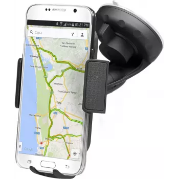 SBS Universal 6 Car Phone Holder - Passive Suction Cup Mount for Smartphones - Black