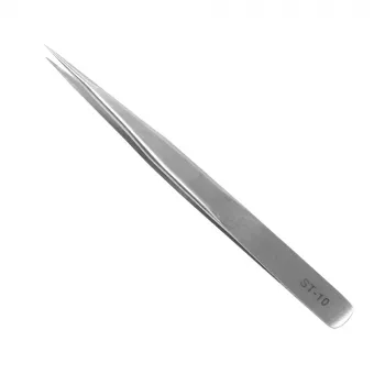 SBS Fast Skin Tweezer Angled Tip Stainless Steel 9.5 cm Silver