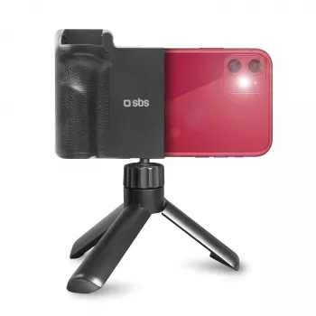 SBS Wireless Reflex Set BT Smartphone Vlogging Kit with Mini Tripod, Bluetooth Remote, and LED Ring Light, Black