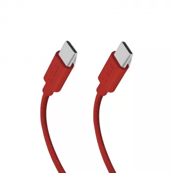 SBS TECABLETISSUETCCR USB-C to USB-C Cable 1.5m 60W Braided Red