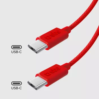 SBS TECABLETISSUETCCR USB-C to USB-C Cable 1.5m 60W Braided Red