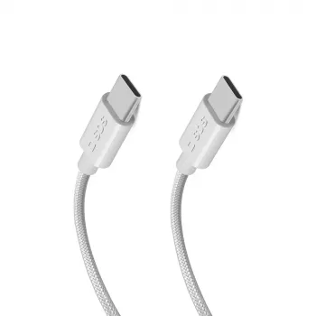 SBS TECABLE TISSUE TCC2G USB-C to USB-C Cable 2m 60W Power Delivery - Grey