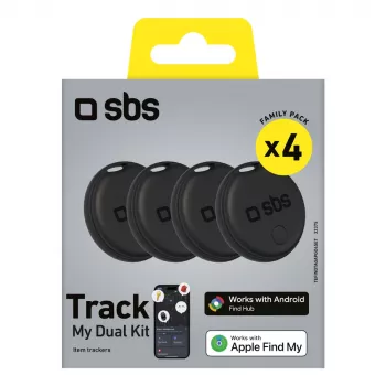 SBS univerzális tracker Track My Dual, 4 darabos készlet – fekete