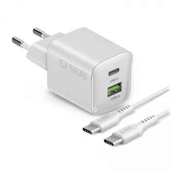 STEP BY STEP SBS 30W 1C + 1A fehér USB-C töltő 1,5 m kábellel