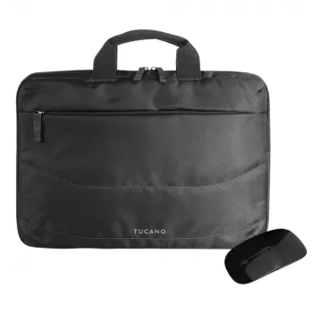 Tucano laptoptáska-készlet legfeljebb 14 inch méretig, egérrel, fekete