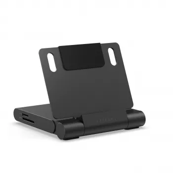 Satechi On-the-Go összecsukható állvány hub - USB-C 100W PD, USB-C 10 Gbps, USB-A 10 Gbps, micro/SD kártyaolvasó 312 MB/s, 3,5 mm jack, 4K HDMI (Space Gray)
