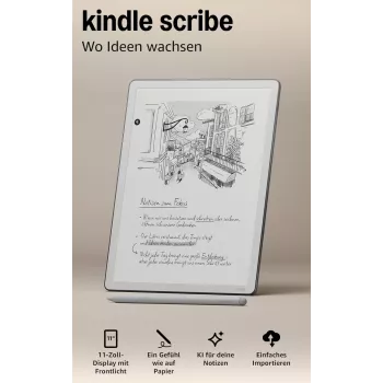 Amazon Kindle Scribe 64GB e-olvasó prémium tollal, 10,2 inch E Ink Carta 1200 kijelző, Wi-Fi, Tungsten