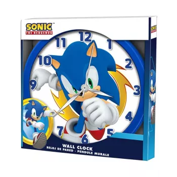KIDS Sonic The Hedgehog falióra 25 cm kerek műanyag analóg kvarc többszínű