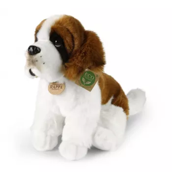 Rappa Eco-Friendly St. Bernard kutya plüssjáték, ülő, 30 cm, barna/fehér/fekete