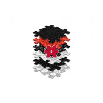 Muffik ortopéd szenzoros szőnyeg szett 6 az 1-ben Baby fekete és fehér 6 puzzle szőnyeg szenzoros játék Muffik MFK-023-3