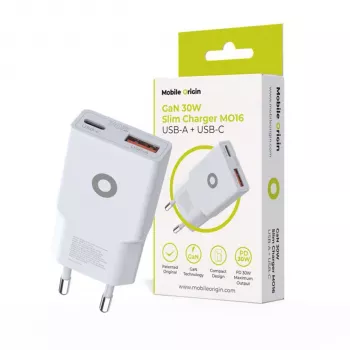 Mobile Origin 30W Slim töltő TÜV MO16 USB-A + USB-C