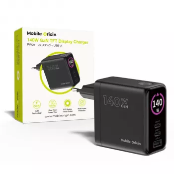 Mobile Origin 140W GaN töltő PW21 2x USB-C + 2x USB-A