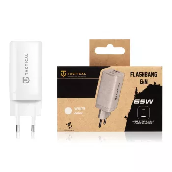 Tactical Adapter FlashBang GaN fehér 65W USB-C töltő