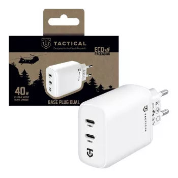 Tactical Base Plug Dual 40W fehér GaN fali töltő