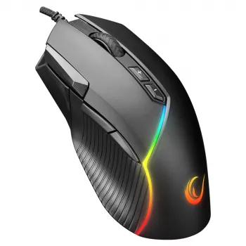 Rampage Comfort gamer egér, programozható, 12800 DPI RGB, fekete
