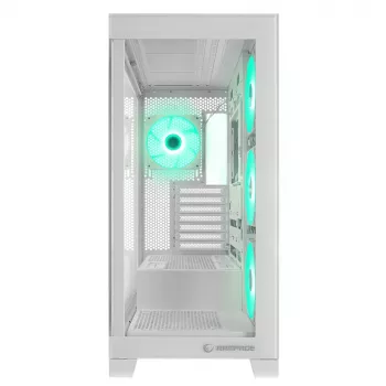 Rampage Hydra V2 Mid Tower PC-ház fehér, 4x 120mm ARGB ventilátorral és edzett üveggel