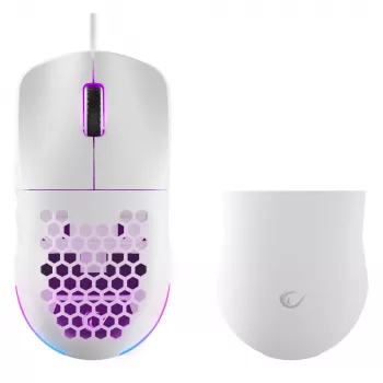 Rampage BLINK vezetékes gamer egér, 12800 DPI, RGB, optikai szenzor, fehér