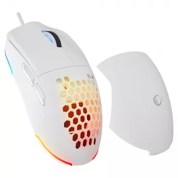 Rampage BLINK vezetékes gamer egér, 12800 DPI, RGB, optikai szenzor, fehér