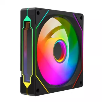 Rampage 120 mm 1800RPM Infinite Loop ARGB PWM fekete házventilátor