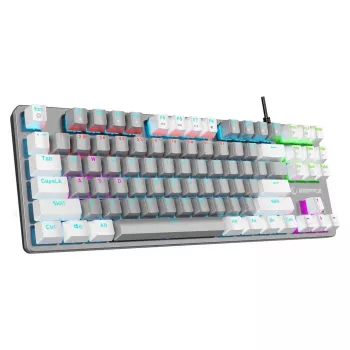 Rampage Snug RGB KRGD Blue mechanikus gamer billentyűzet, tenkeyless, szürke-fehér