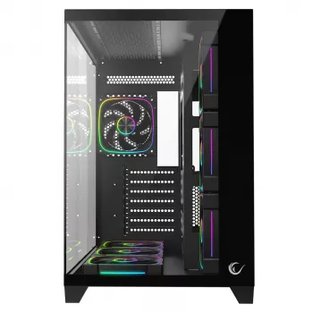 RAMPAGE SEALITE-BLACK Mid-Tower PC-ház edzett üveggel, 7x ARGB PWM ventilátor, fekete