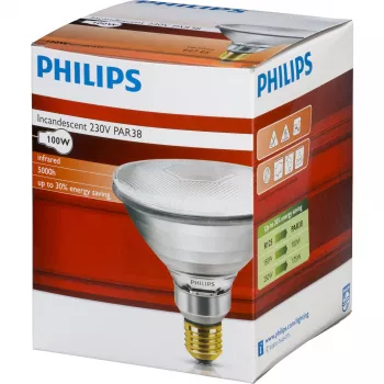 Philips infralámpa PAR38 IR 100W E27 230V tiszta