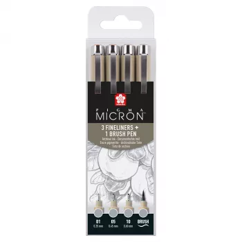 Sakura Pigma Micron fineliner tollkészlet cool gray 4 részes