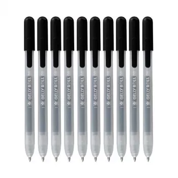 Sakura 9+1 ingyenes Gelly Roll Retractable Classic gél toll, átlátszó, 0,4 mm, fekete tinta, 10 darabos csomag