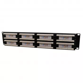 Gembird NPP-C548CM-001 19 inch 2U 48 portos CAT5e UTP patchpanel – fekete
