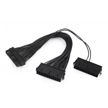 GEMBIRD CC-PSU24-01 24-pin ATX tápellátás hosszabbító kábel, hím-dugó, 30 cm, fekete