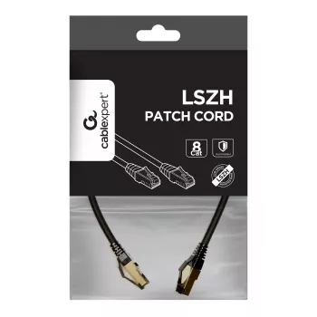 GEMBIRD PP8-LSZHCU-BK-0.5M S/FTP Cat.8 LSZH patchkábel fekete 0,5 m