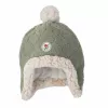 Lodger kétrétegű téli fleece sapka, zsályazöld, Fleece Elm, 1-2 év