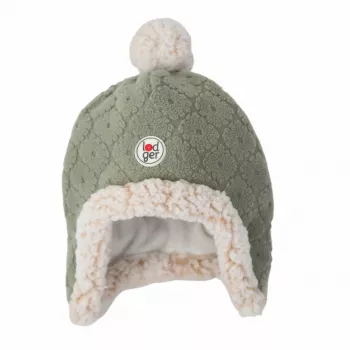 Lodger kétrétegű téli fleece sapka, zsályazöld, Fleece Elm, 1-2 év