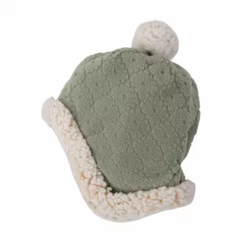Lodger kétrétegű téli fleece sapka, zsályazöld, Fleece Elm, 1-2 év