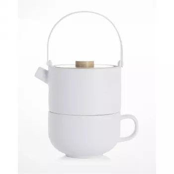 Bredemeijer Umea Tea-for-One készlet fehér bambuszfedéllel