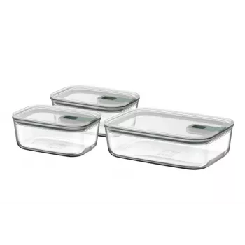 MEPAL EasyClip élelmiszertároló készlet, Nordic Green, 3 darabos (2x 0,7 L, 1x 1,5 L)