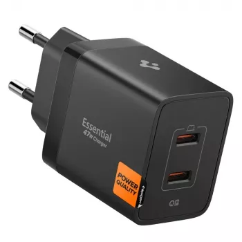 SPIGEN ESSENTIAL EE472EU 2-Port Network Charger 47W Black