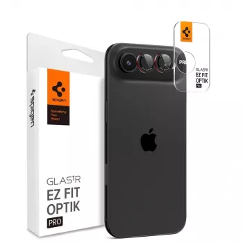 Spigen Optik Pro L-Series Glas.tR EZ Fit Camera Protector 2-Pack for iPhone Air, Black/Red, AGL09864