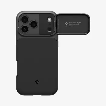 SPIGEN Optik Armor Mag MagSafe tok Apple iPhone 18 Pro Max-hez, fekete