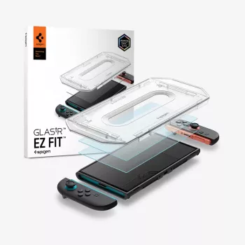 Spigen Glas.tR EZ Fit 2 csomagos edzett üveg képernyővédő Nintendo Switch 2-höz, átlátszó