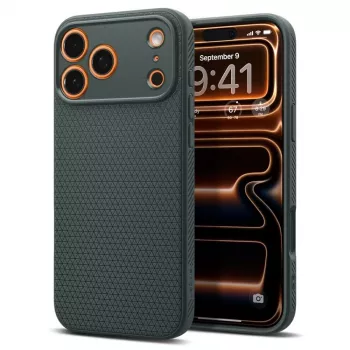 Spigen Liquid Air tok iPhone 17 Pro Max készülékhez, Abyss Green